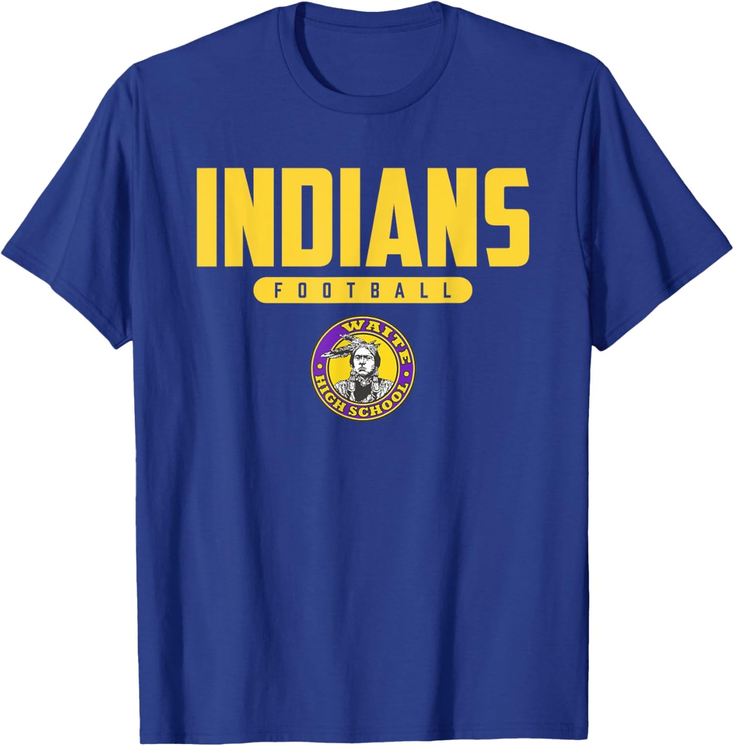 Morrison R Waite Indians Logo Football HS T-Shirt - T-Shirt | Royal
