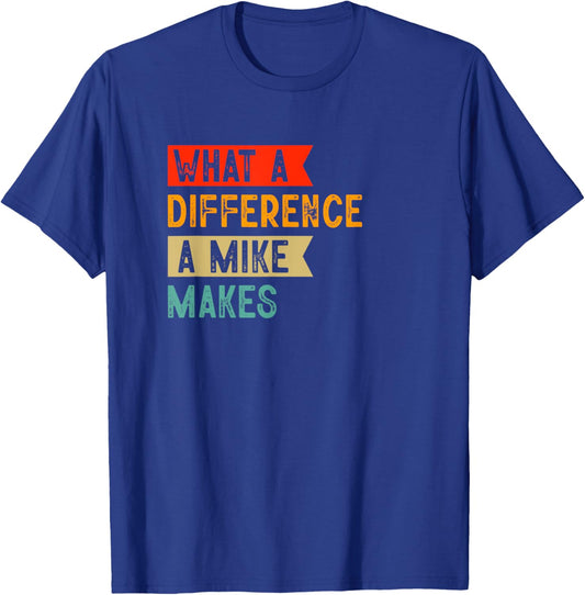 Funny retro Mike What a difference a Mike makes T-Shirt - T-Shirt | Royal