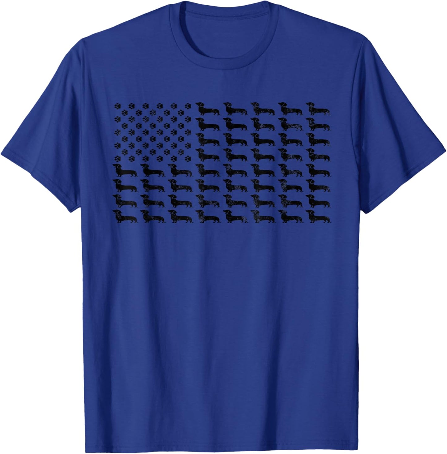 American Flag Dachshund Dog Paw Lover Patriotic 4th of July Men T-Shirt - T-Shirt | Royal