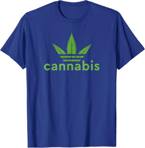 Cannabis Leaf Sport Design T-Shirt - T-Shirt | Royal