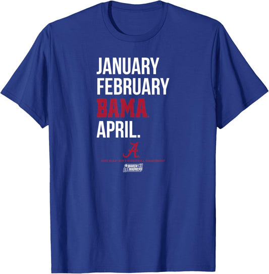 Alabama Crimson Tide Basketball: 2025 March Madness - NCAA T-Shirt - T-Shirt | Royal