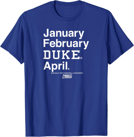 Duke Blue Devils Basketball: 2025 March Madness Month - NCAA T-Shirt - T-Shirt | Royal