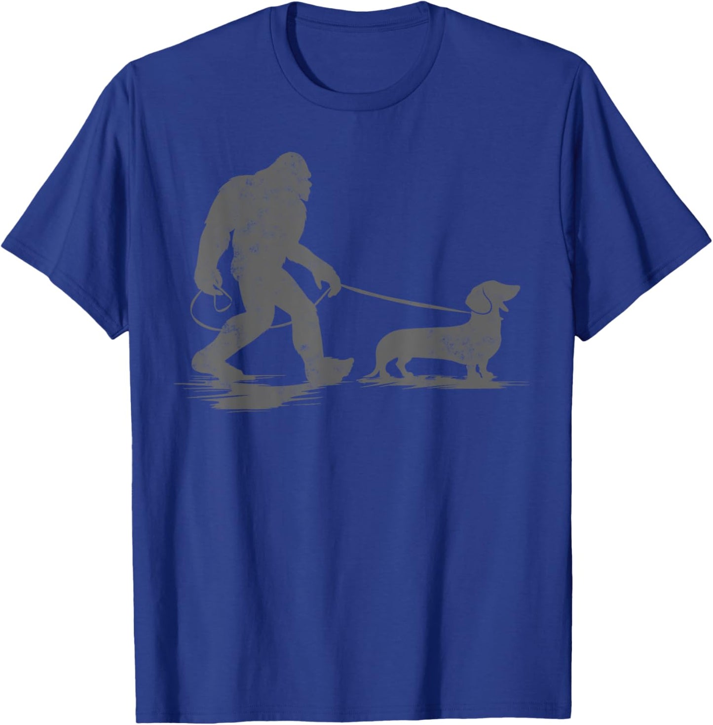 Bigfoot Walking Dachshund Dog Funny Wiener Dog Dad Gifts Men Women Kids T-Shirt - T-Shirt | Royal