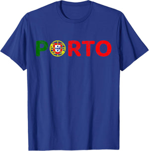Porto, Portugal Flag, Portugal Travel, Porto T-Shirt - T-Shirt | Royal