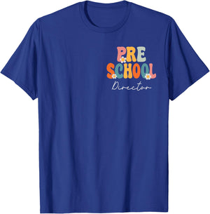 Preschool Director Groovy Back to School Cute Teachers Women T-Shirt - T-Shirt | Royal