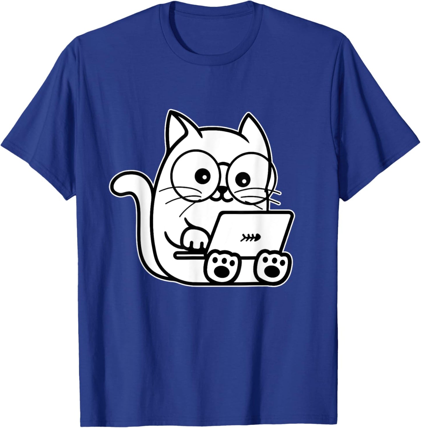 Nerd Cat - Cat Lover Kitten Owner Kitty Men Women Girls Kids T-Shirt - T-Shirt | Royal