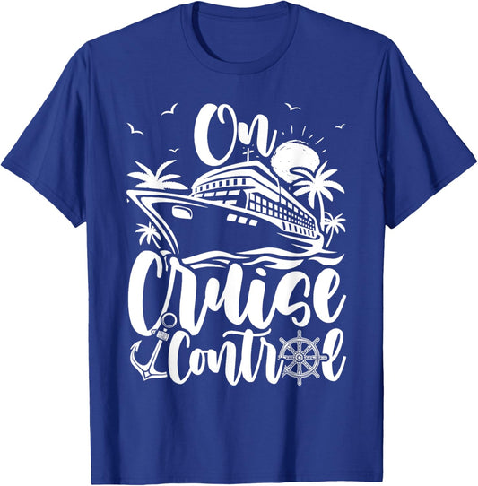 Cruise On Control Funny Boat Cruising Travel Summer Vacation Women Girls Kids T-Shirt - T-Shirt | Royal