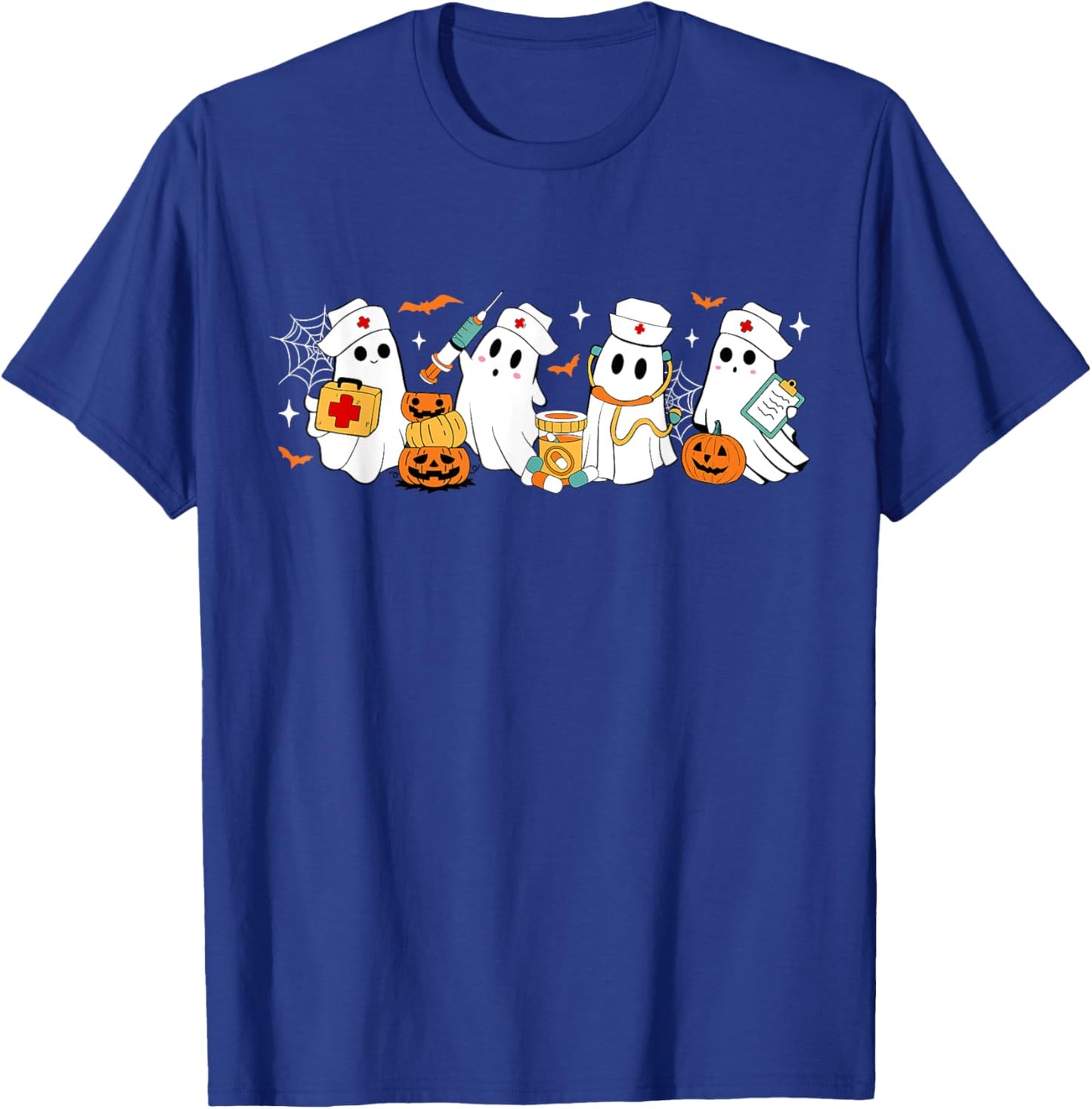 Retro Boo Boo Crew Nurse Funny Ghost Women Halloween Nurse T-Shirt - T-Shirt | Royal
