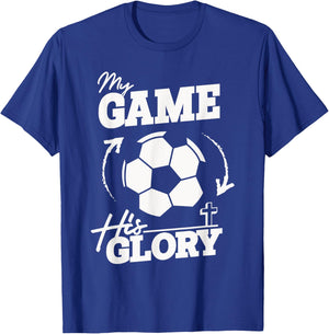 My Game His Glory - Teen Boy Christian Soccer T-Shirt - T-Shirt | Royal