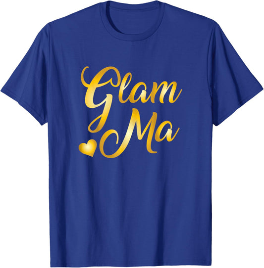 Mother's Day Glam Ma Heart Mommy Grandma Gifts T-Shirt - T-Shirt | Royal