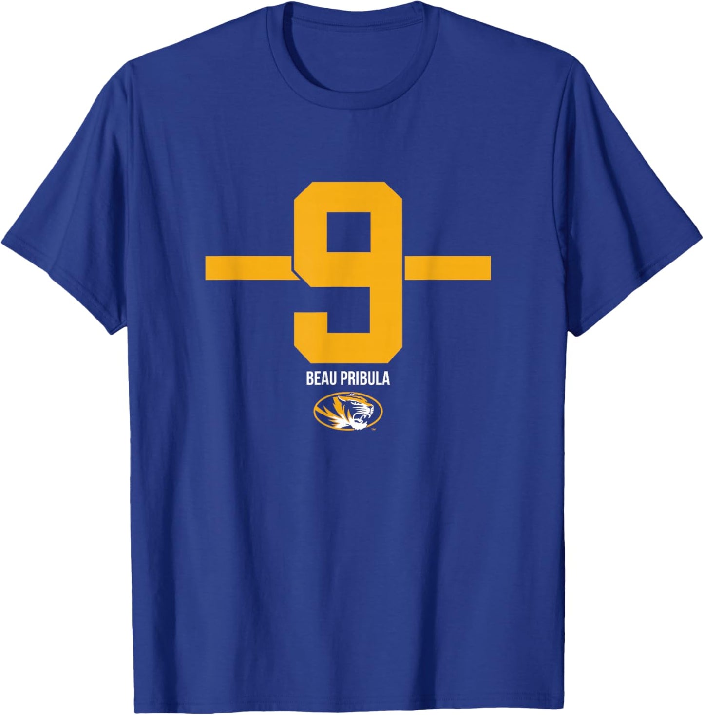 Missouri Football: Beau Pribula 9 Stripe T-Shirt - T-Shirt | Royal
