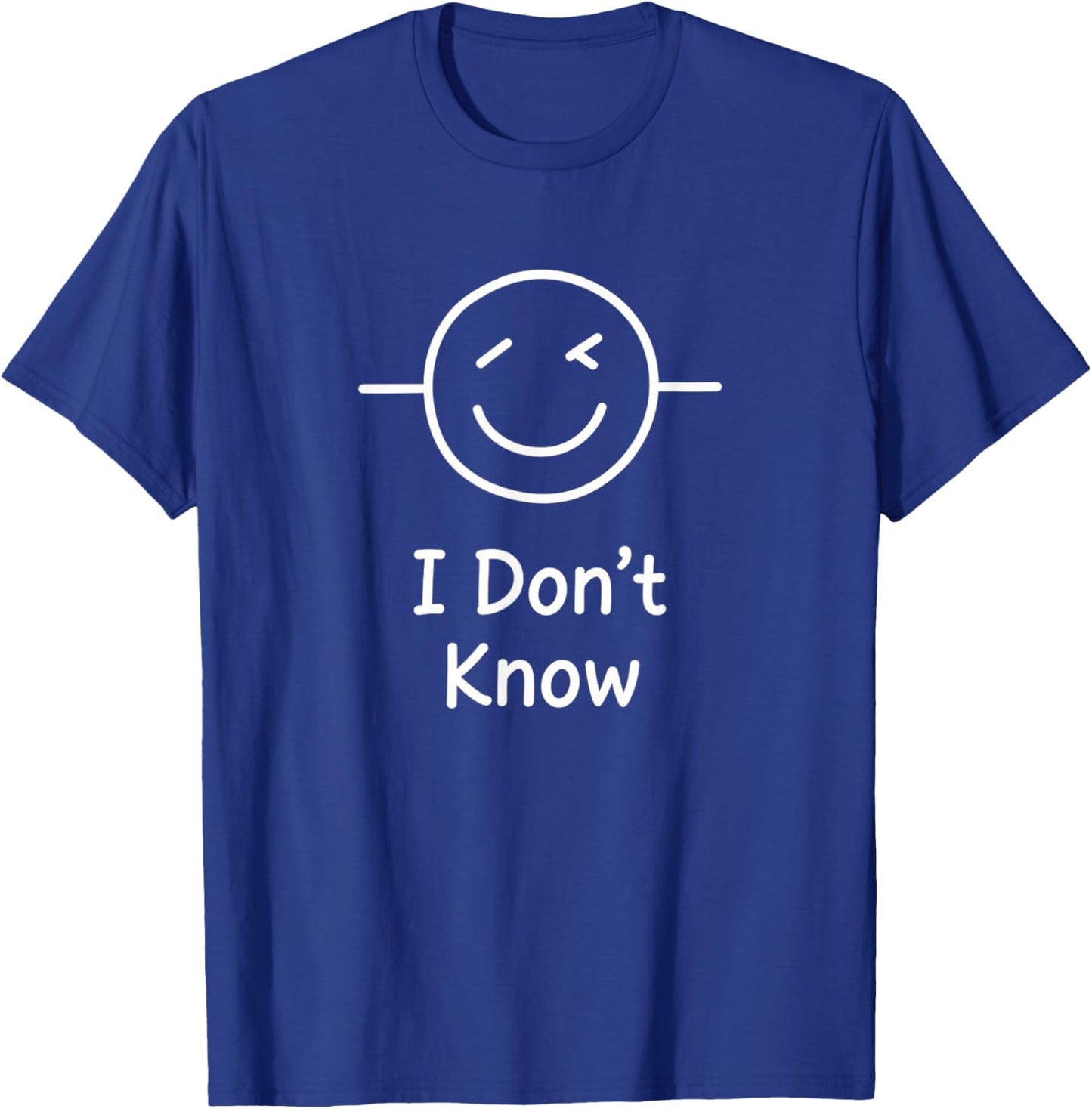 I Don't Know Funny Kids Face Humor Winking Emot T-Shirt - T-Shirt | Royal