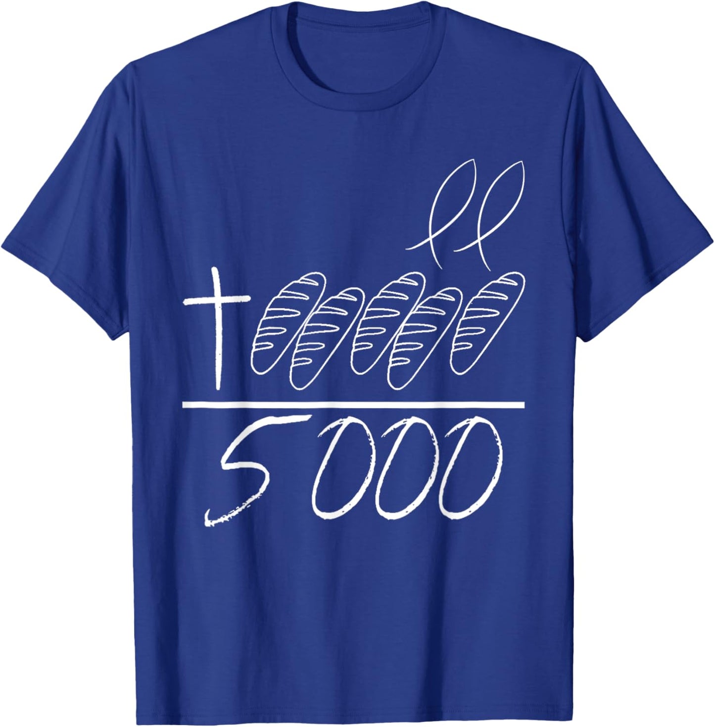 Jesus 2 Fishes 5 Breads 5000 Chosen Against The Current T-Shirt - T-Shirt | Royal