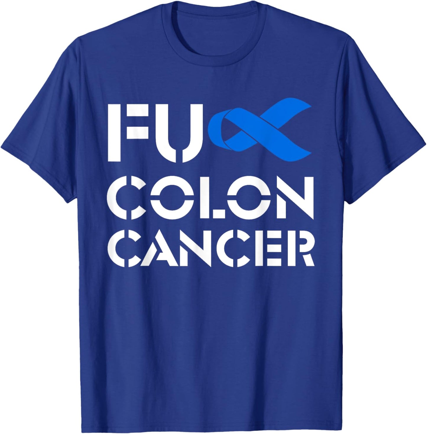 Fuck Colon Cancer American Flag Awareness Survivor T-Shirt - T-Shirt | Royal