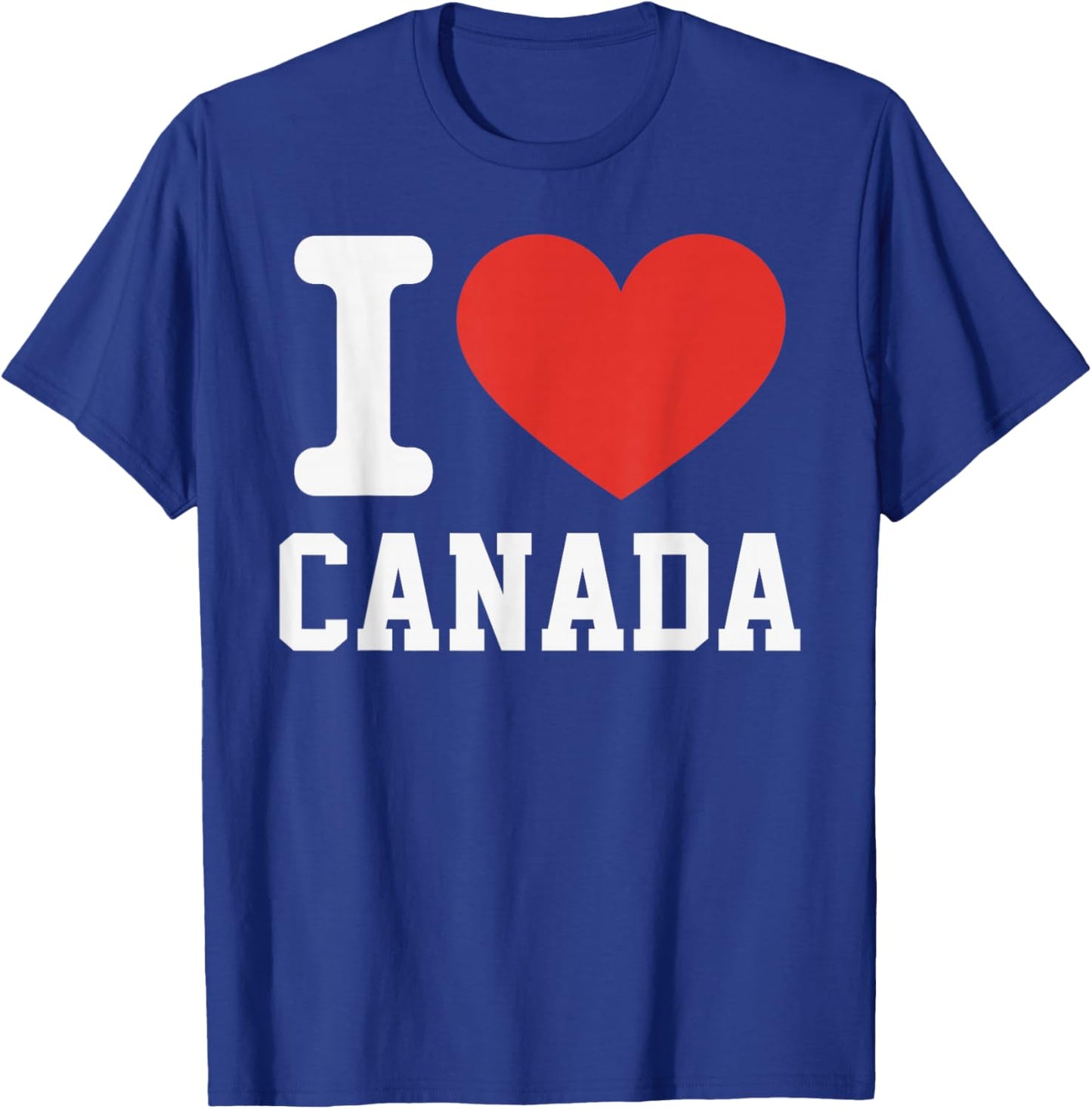 I Love Canada Heart Souvenir Lovers Pride Travel T-Shirt - T-Shirt | Royal