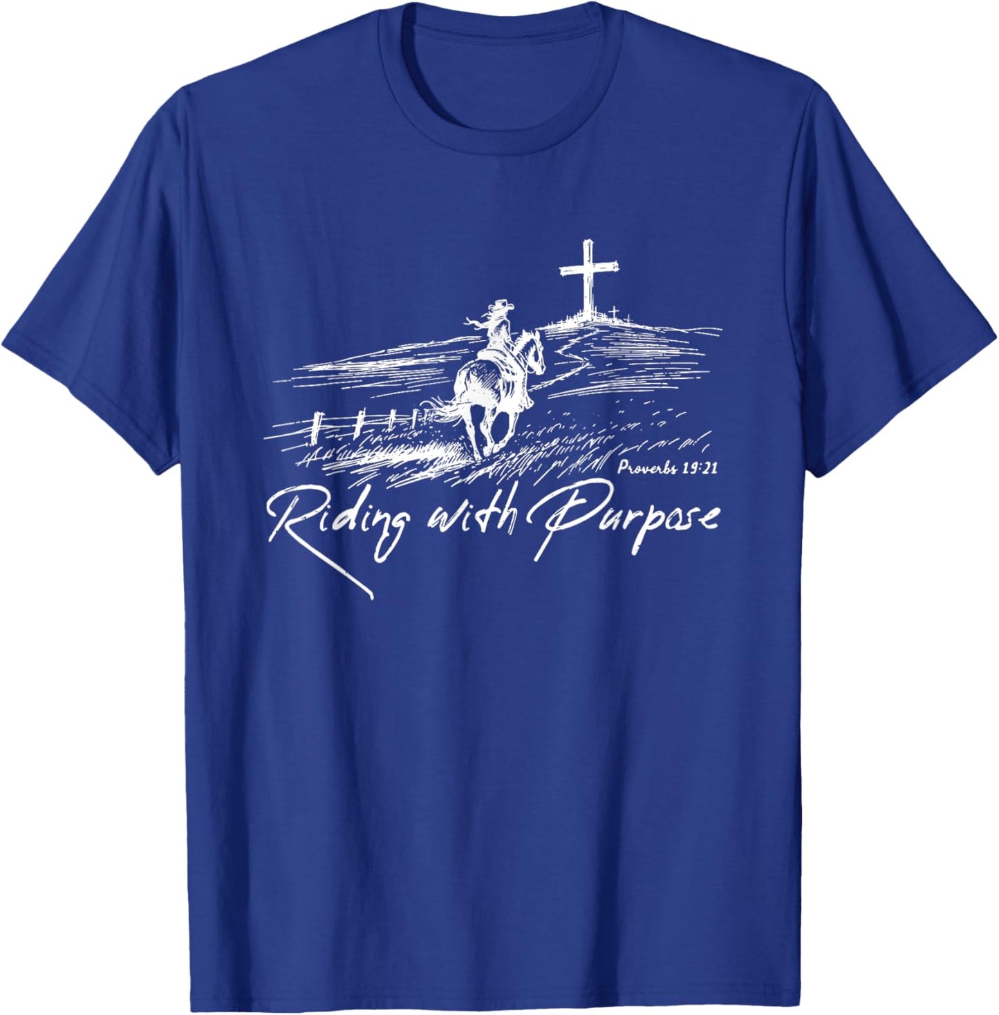 Riding with Purpose Western Cowgirl Faith T-Shirt - T-Shirt | Royal