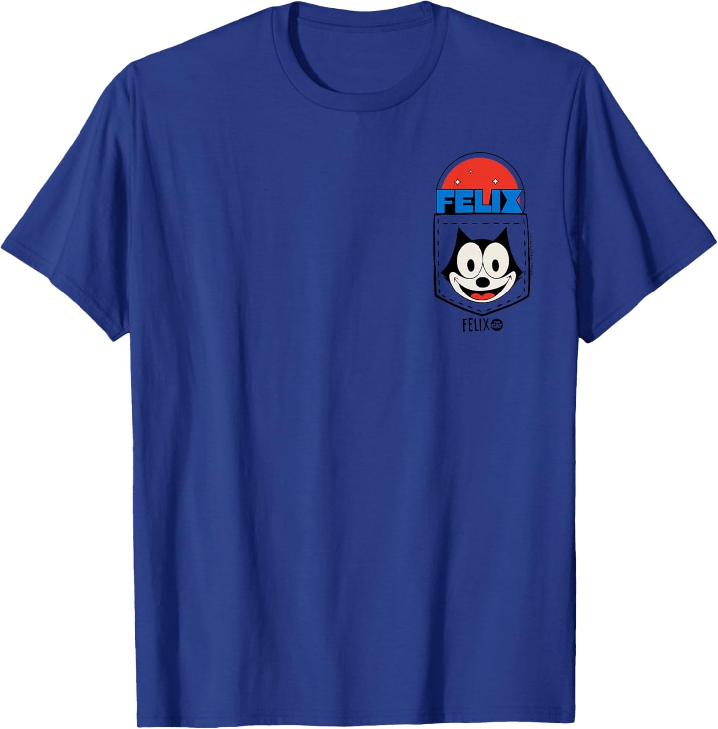 Felix The Cat Signature Grin Pocket T-Shirt - T-Shirt | Royal