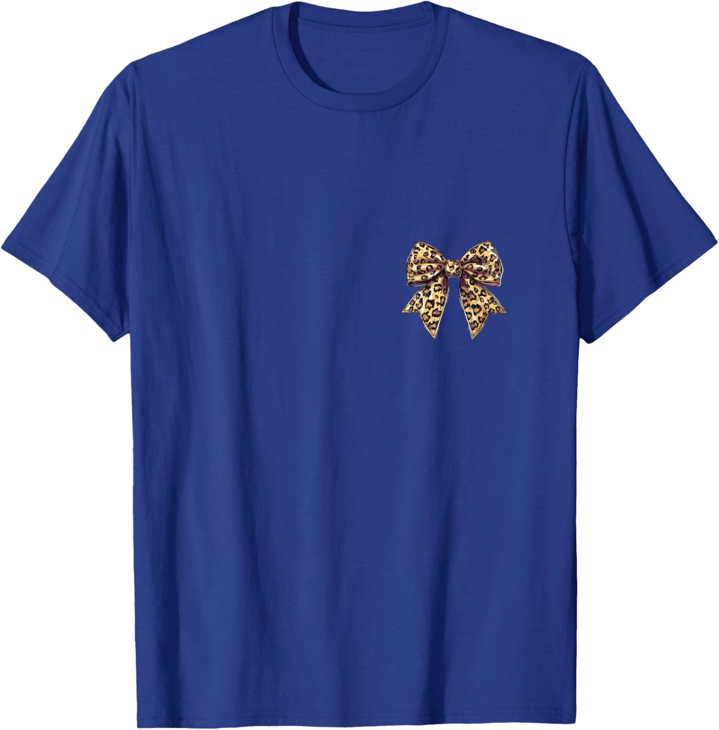 Coquette Bow Leopard Pattern Dainty Bow Animal Pattern T-Shirt - T-Shirt | Royal