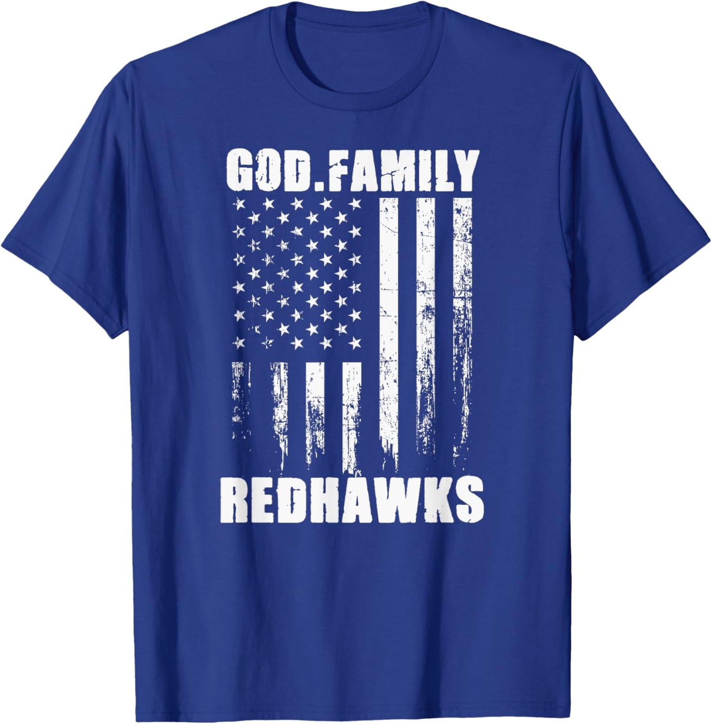 Central Square Redhawks God. Family. Vintage USA Flag T-Shirt - T-Shirt | Royal