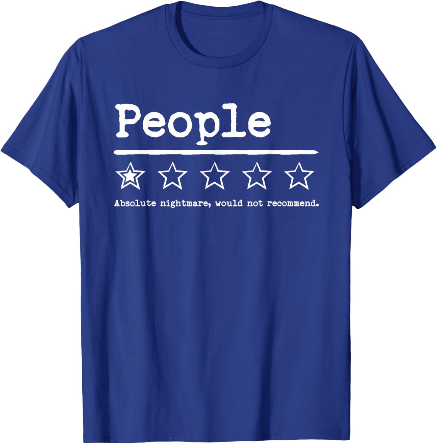 Funny People Rating One Star Not Recommend T-Shirt - T-Shirt | Royal