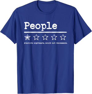 Funny People Rating One Star Not Recommend T-Shirt - T-Shirt | Royal