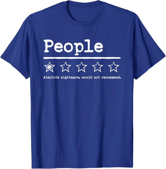 Funny People Rating One Star Not Recommend T-Shirt - T-Shirt | Royal