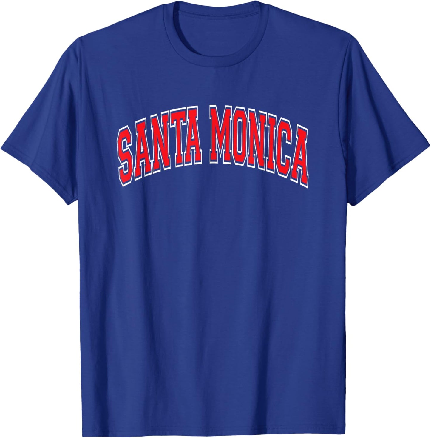 Santa Monica Arched Red Text T-Shirt - T-Shirt | Royal