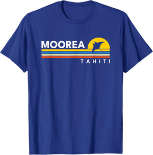 Moorea Tahiti Manta Ray Vintage Retro Souvenirs T-Shirt - T-Shirt | Royal