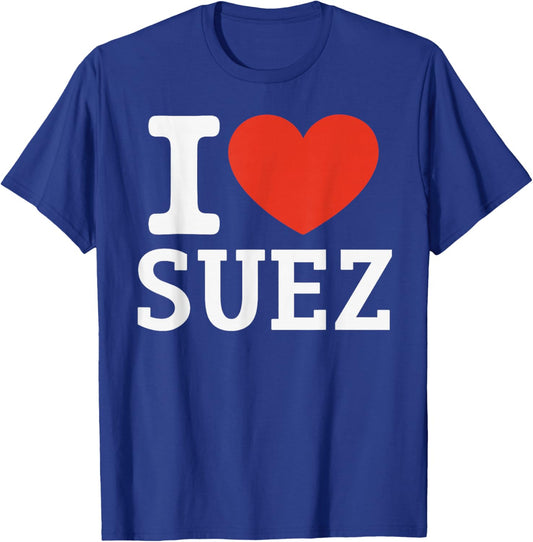 I Love SUEZ City Heart Graphic Souvenir Travel T-Shirt - T-Shirt | Royal