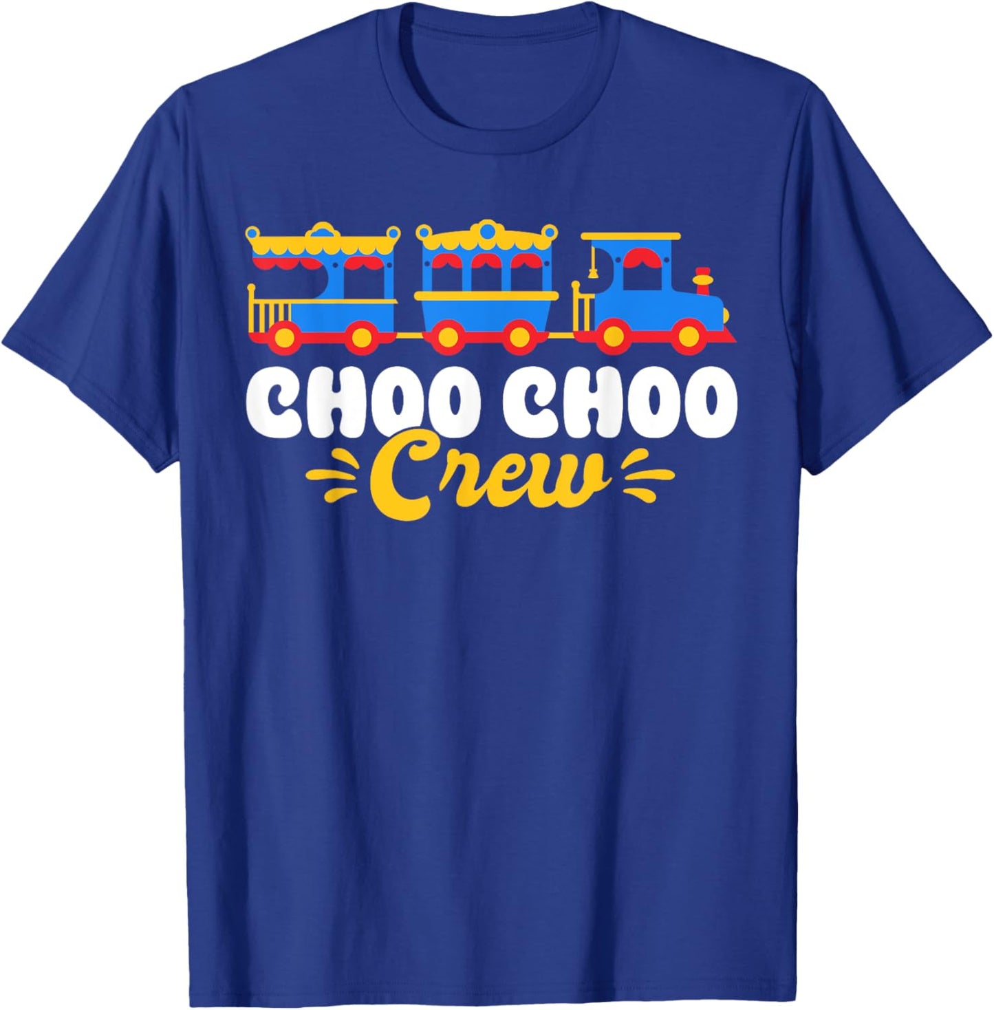 Choo Choo Crew Railway Train Birthday T-Shirt - T-Shirt | Royal