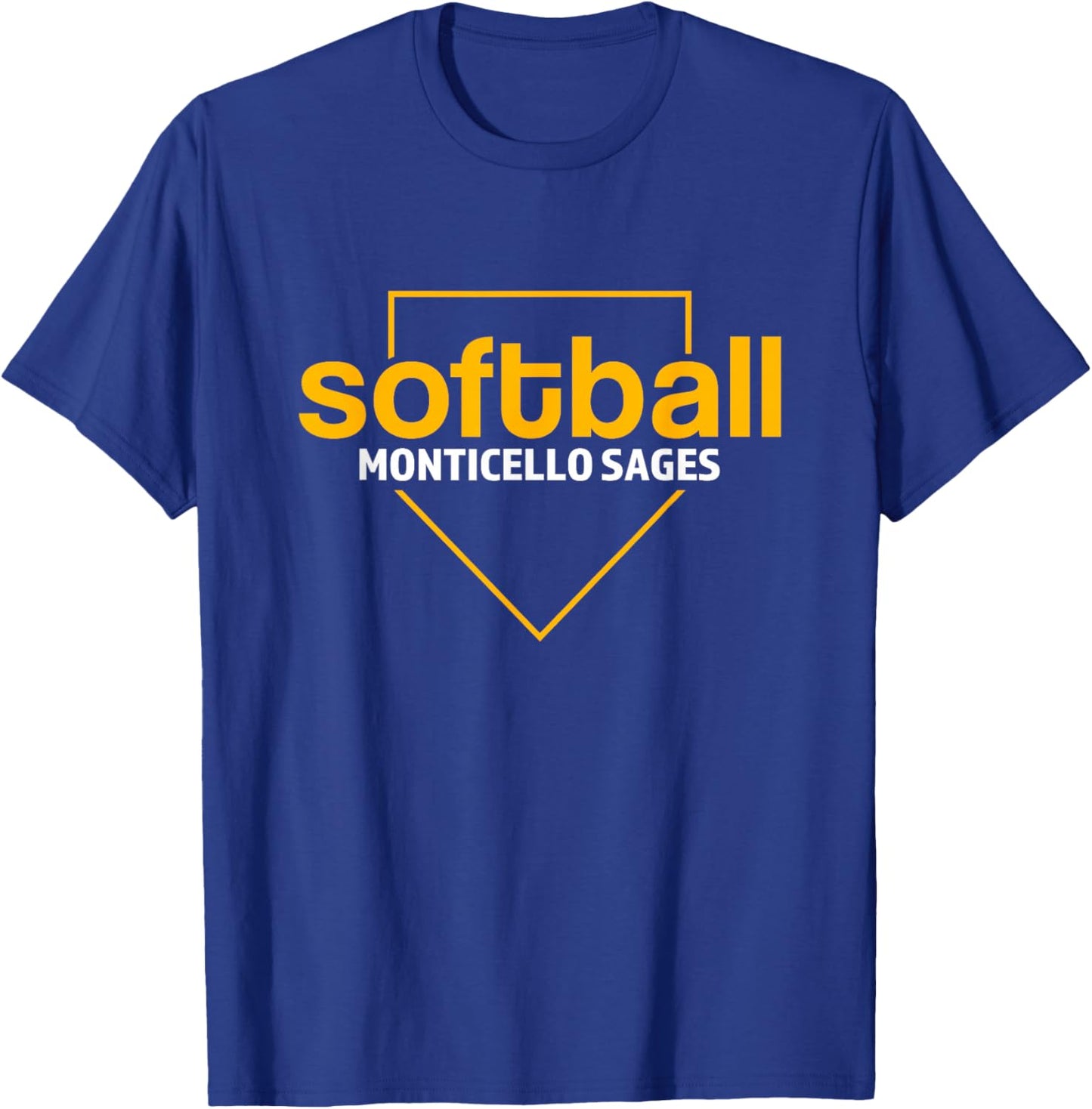 Monticello Sages Softball Home Plate T-Shirt - T-Shirt | Royal