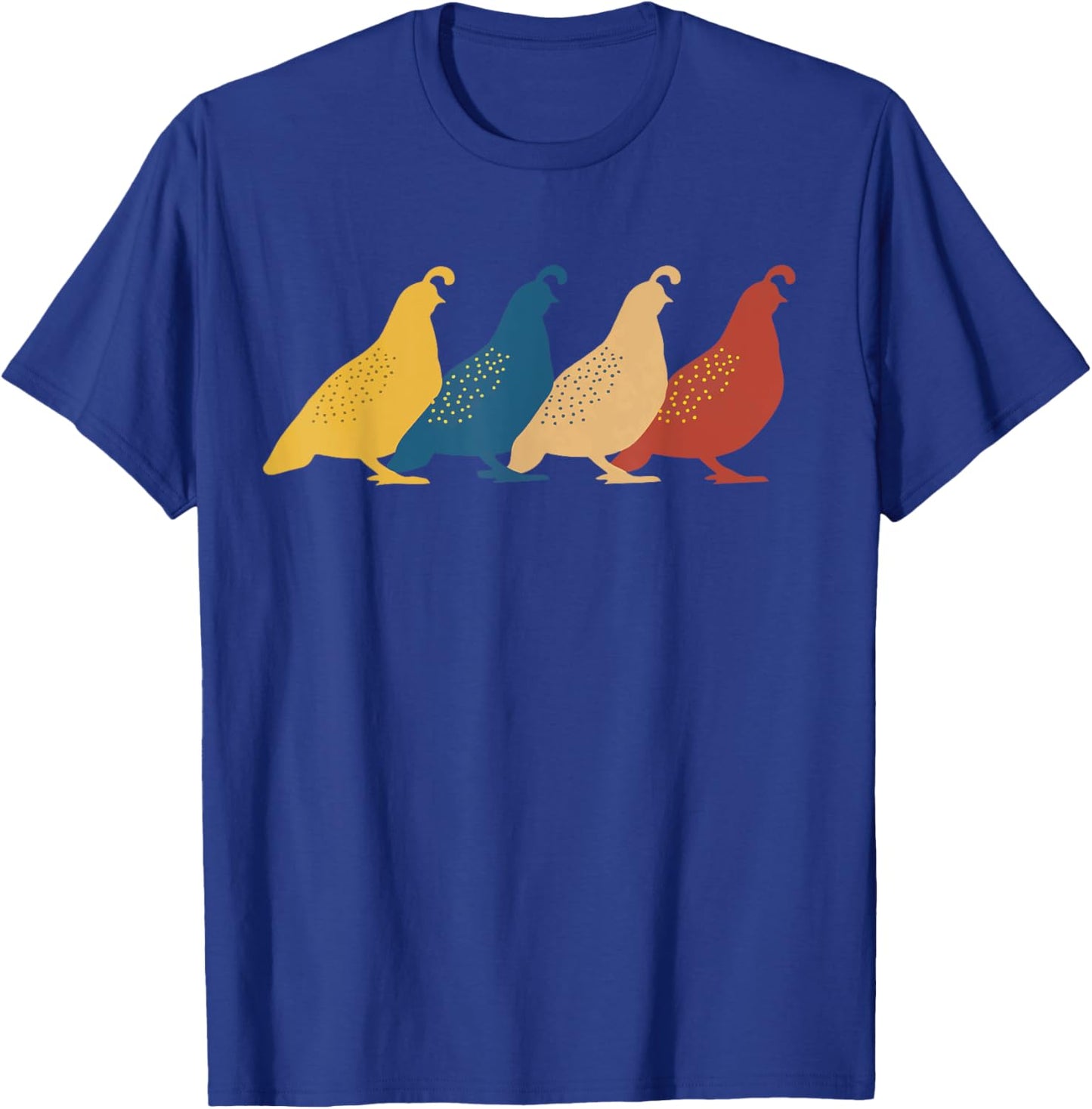 Quail Retro Bird Quails Animal T-Shirt - T-Shirt | Royal