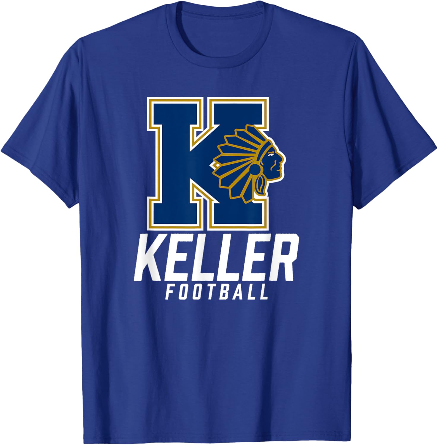 Keller Indians Logo Football Team HS T-Shirt - T-Shirt | Royal