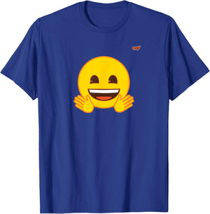 Official Emoji Yellow Smile Face Smiling Open Hands T-Shirt - T-Shirt | Royal