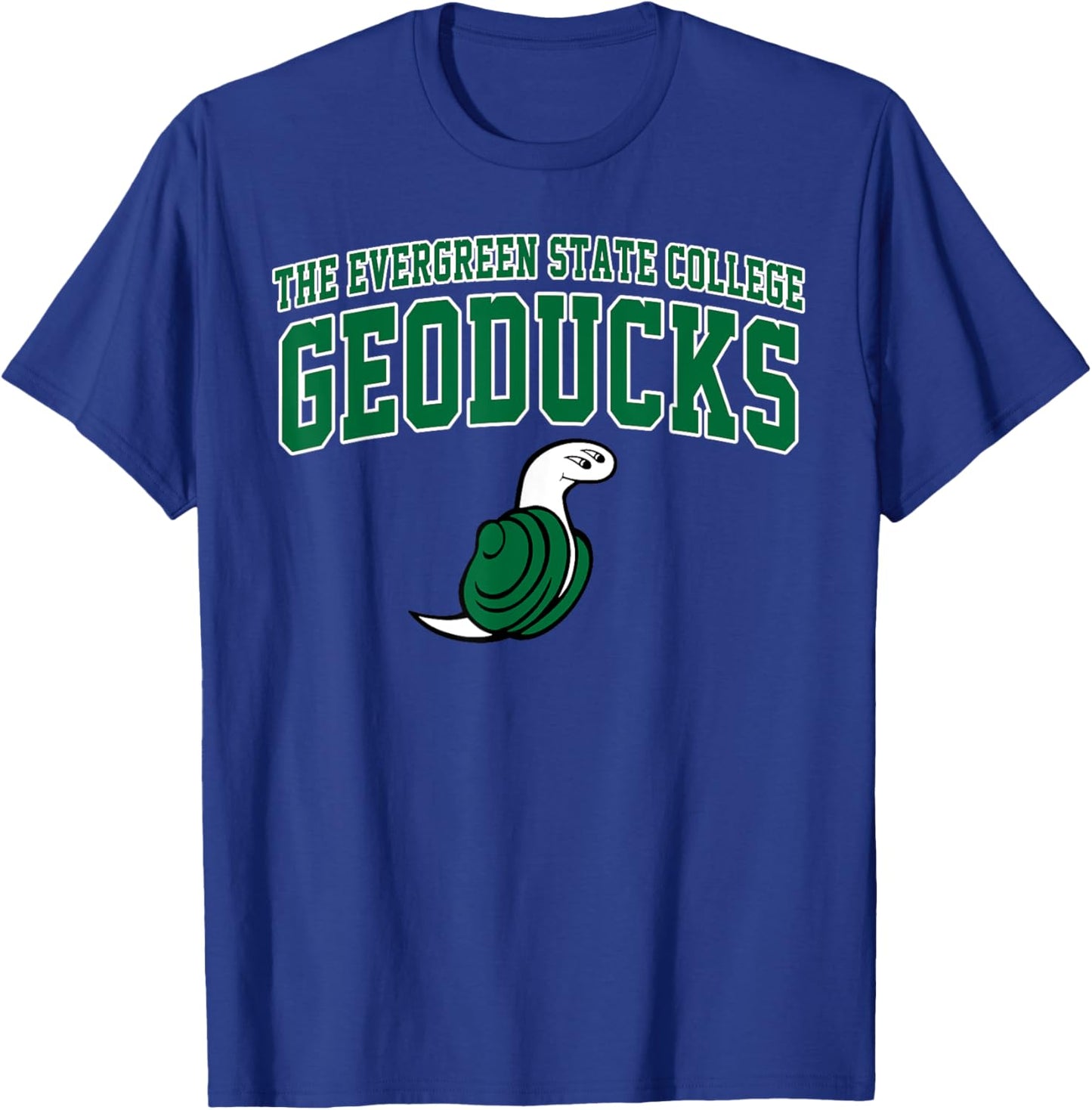 Evergreen State College Geoducks Arch Vintage Sports Design T-Shirt - T-Shirt | Royal