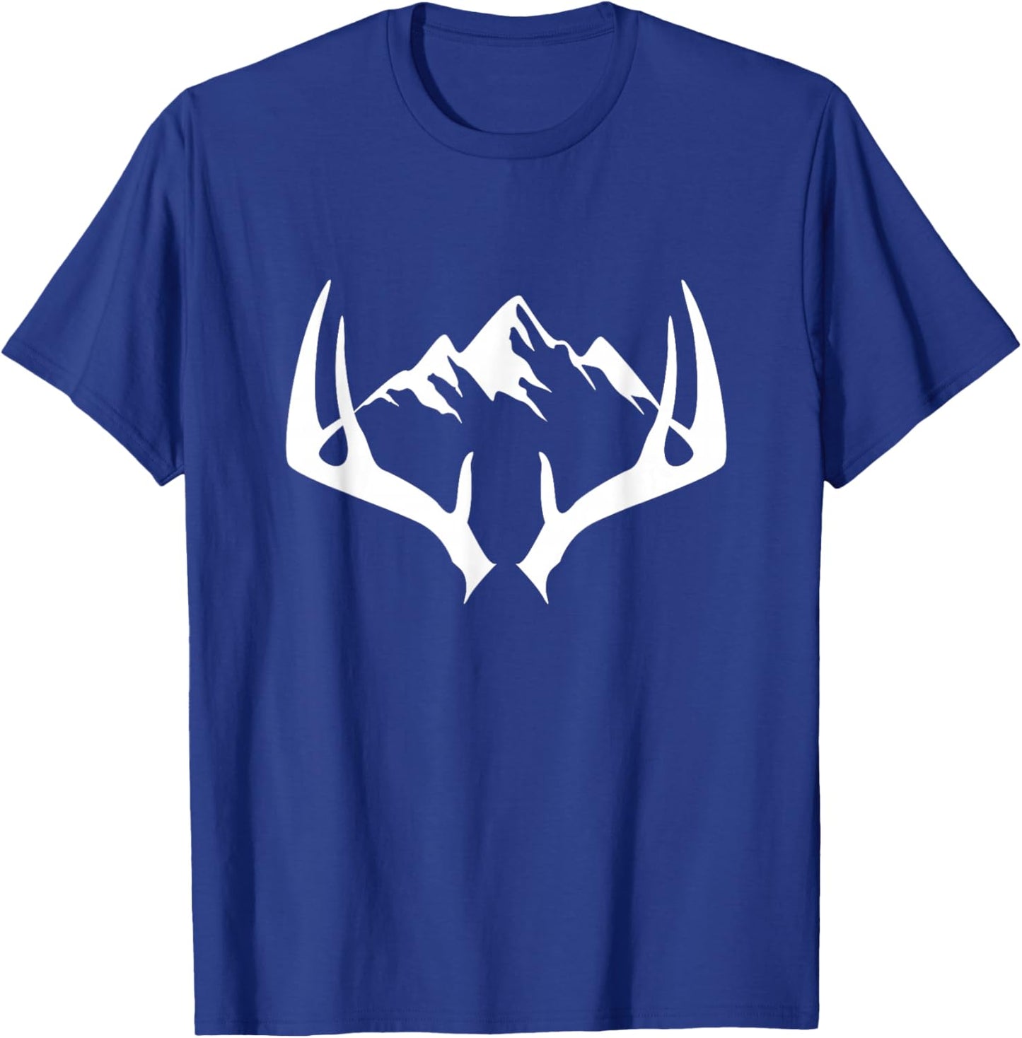 Mountain Outdoor Antlers Elk Deer Hunting T-Shirt - T-Shirt | Royal