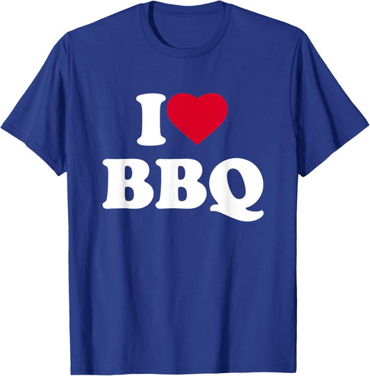I Love BBQ I Heart BBQ Lover Barbecue Barbeque T-Shirt - T-Shirt | Royal