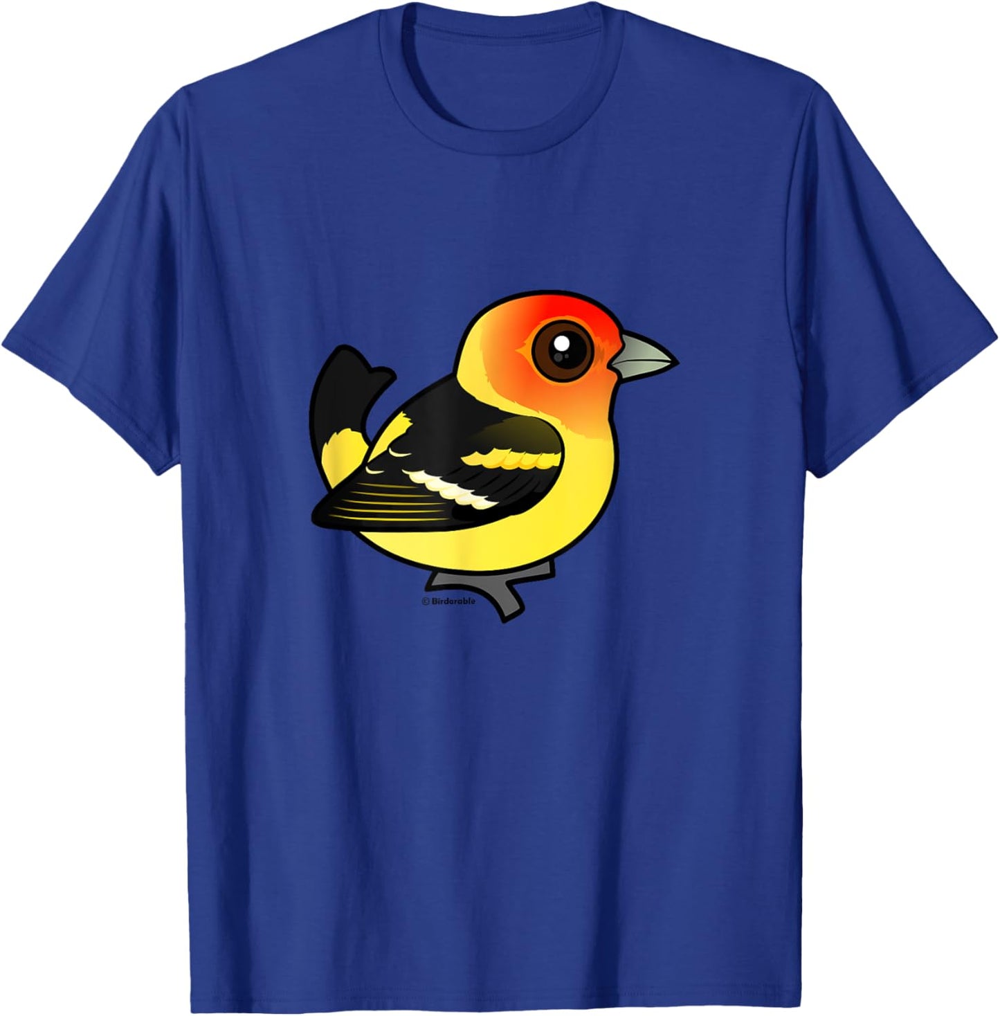 Cute Cartoon Western Tanager Birdorable Bird Species T-Shirt - T-Shirt | Royal