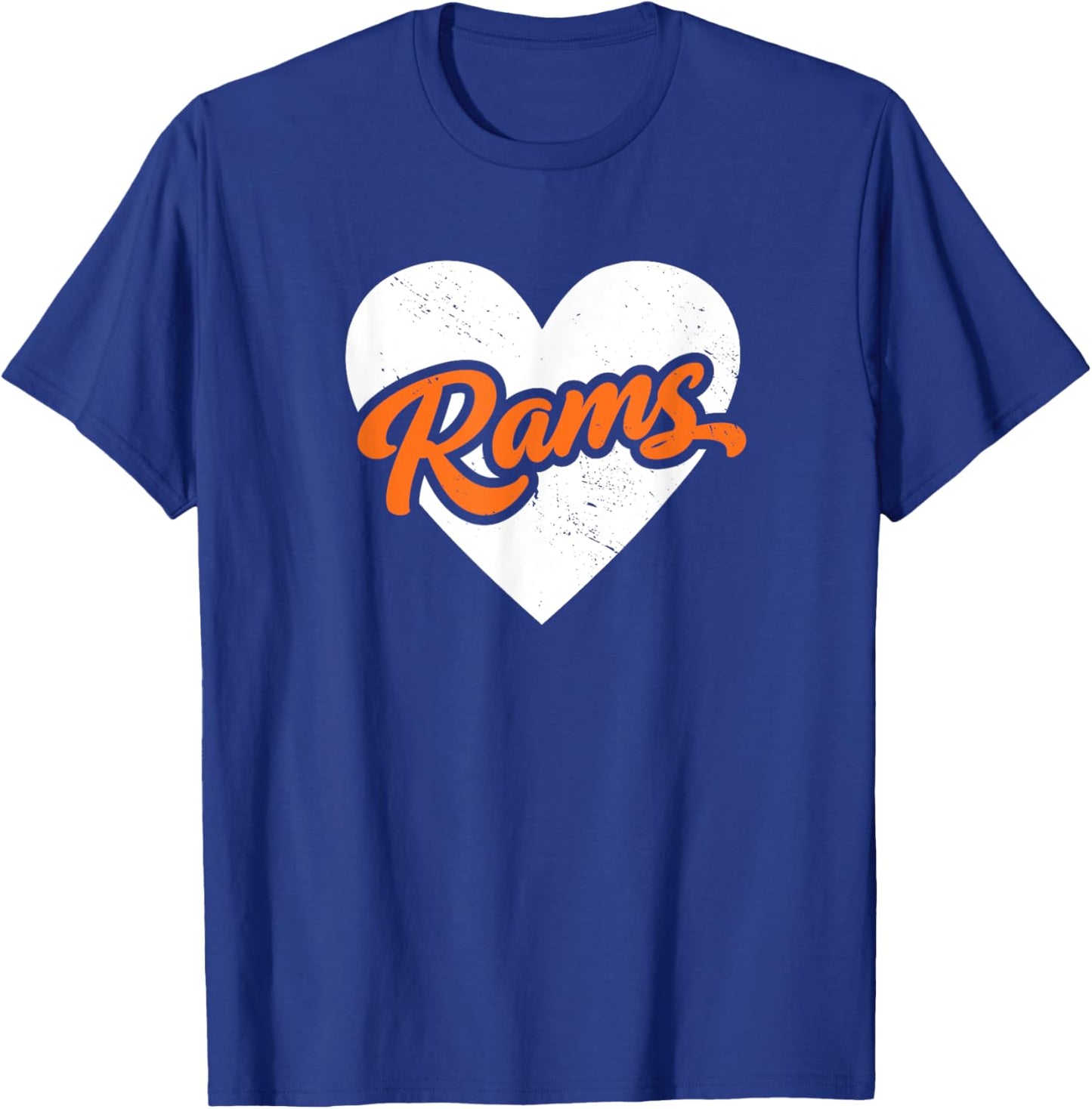Vintage Rams High School Go Rams Pride Heart T-Shirt - T-Shirt | Royal