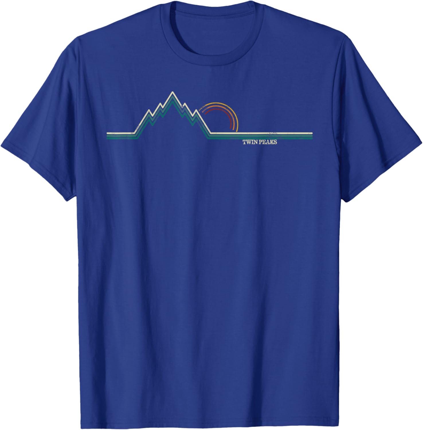 Retro Twin Peaks, California Summer Hiking T-Shirt - T-Shirt | Royal