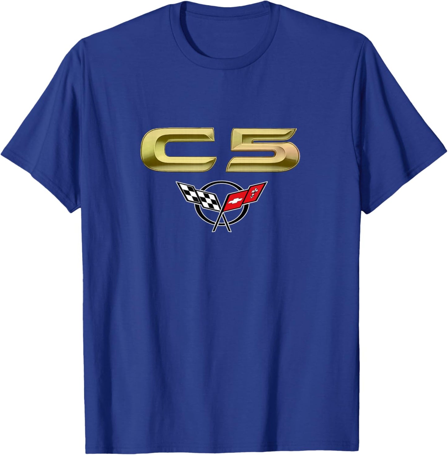 CLASSIC CAR EMBLEM 1990s C5 MUSCLE CAR VINTAGE BADGE CAR ART T-Shirt - T-Shirt | Royal