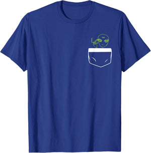 Retro Alien Pocket UFO Extraterrestrial Space Women T-Shirt - T-Shirt | Royal