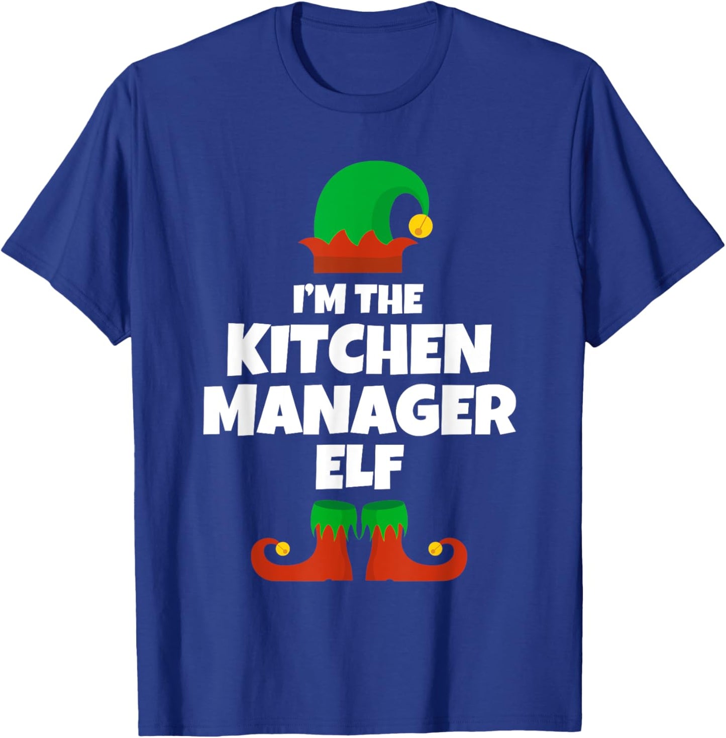 I'm The Kitchen Manager Elf Family Pajama Christmas Funny T-Shirt - T-Shirt | Royal