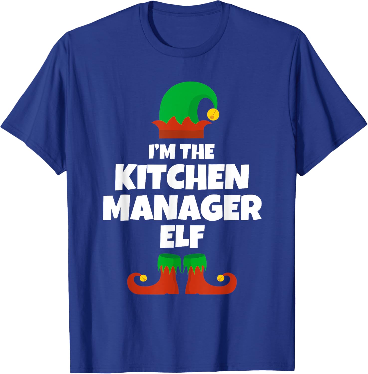 I'm The Kitchen Manager Elf Family Pajama Christmas Funny T-Shirt - T-Shirt | Royal