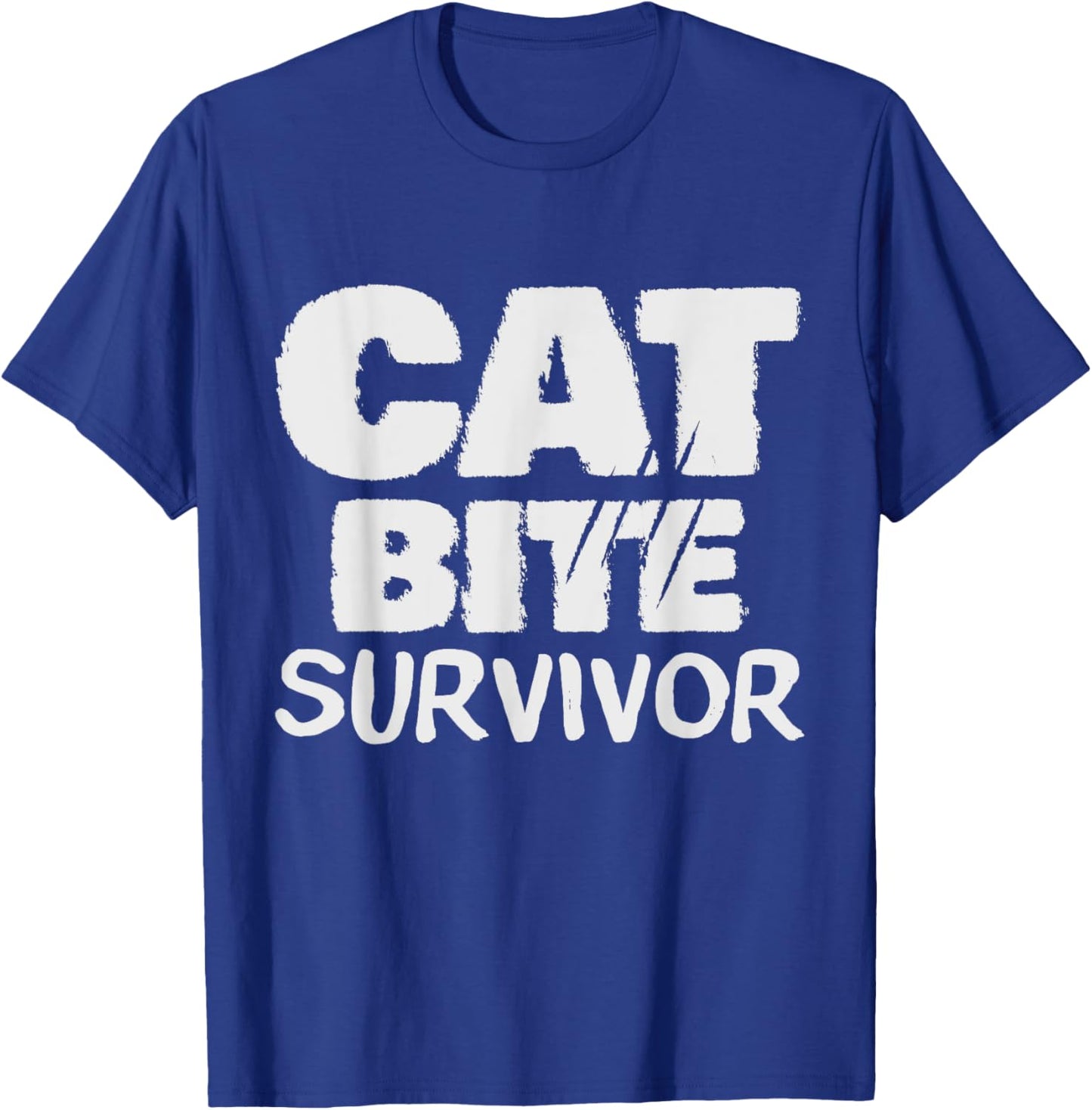 Cat Bite Survivor Funny cat bite humor Girls Boys T-Shirt - T-Shirt | Royal