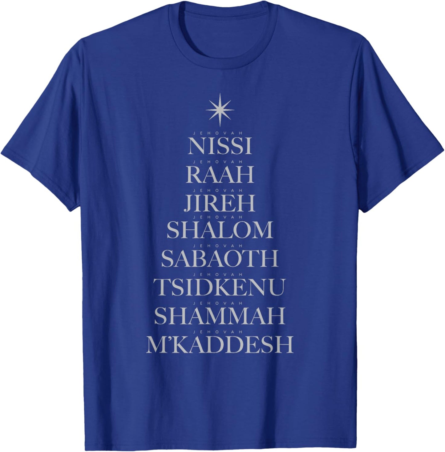 Names Of God, Father, Christmas Tree, The Word Became Flesh T-Shirt - T-Shirt | Royal
