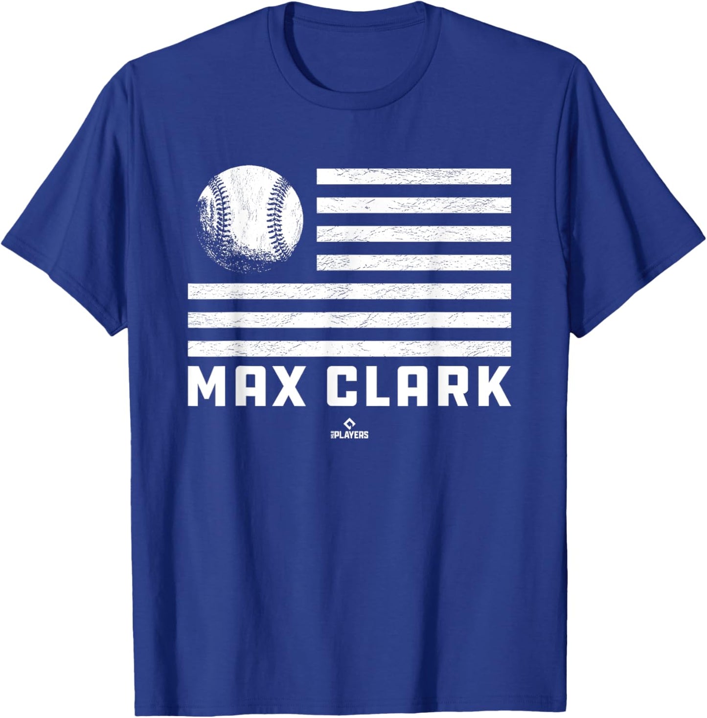 Flag Stripes Max Clark Prospect Baseball Fan Gear T-Shirt - T-Shirt | Royal