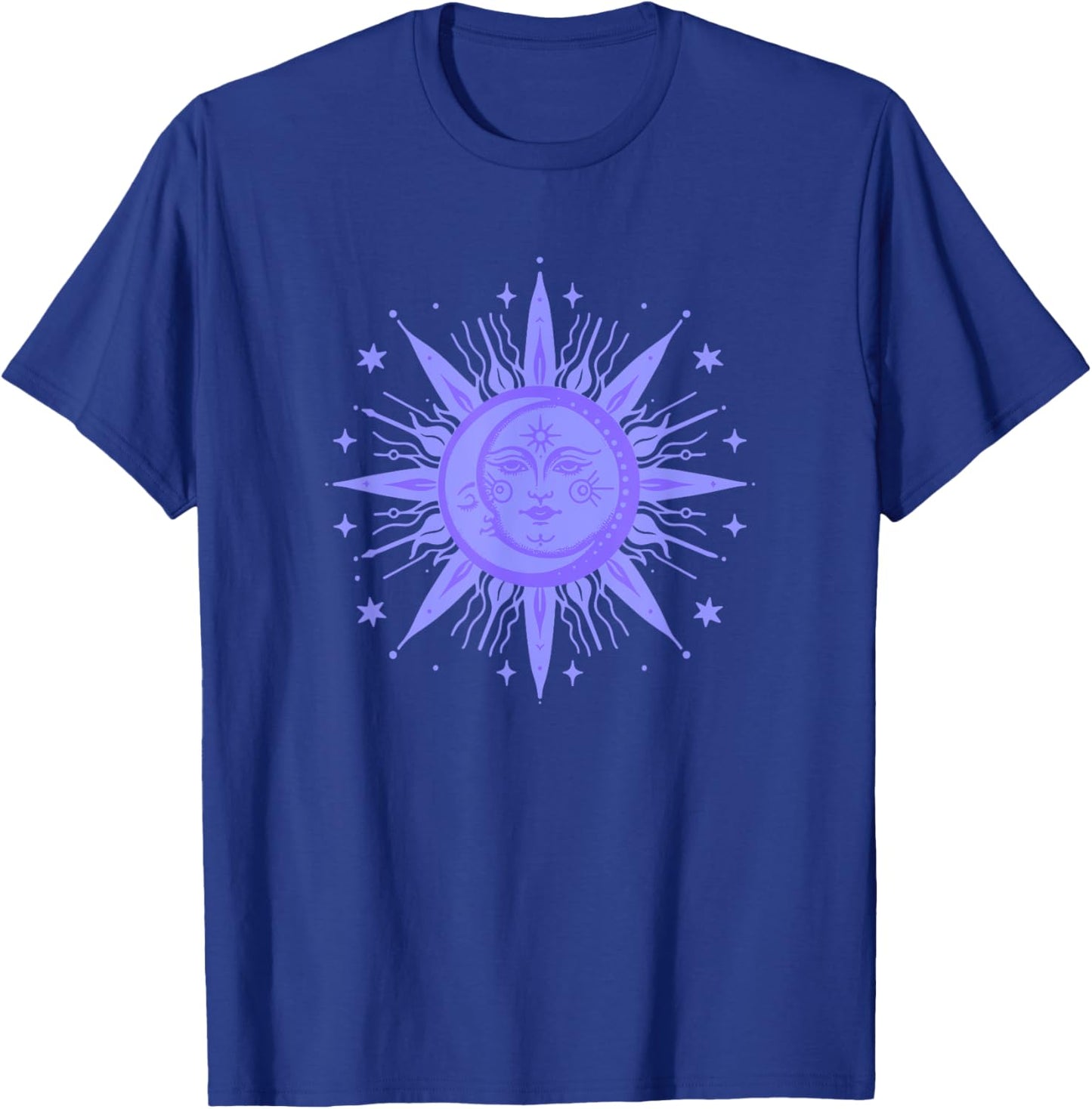 Celestial Sun and Moon Design T-Shirt - T-Shirt | Royal