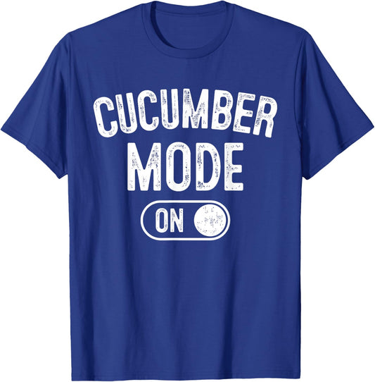 Cucumber Mode On Costume Funny Vegetarian Gift Farmer Farm T-Shirt - T-Shirt | Royal