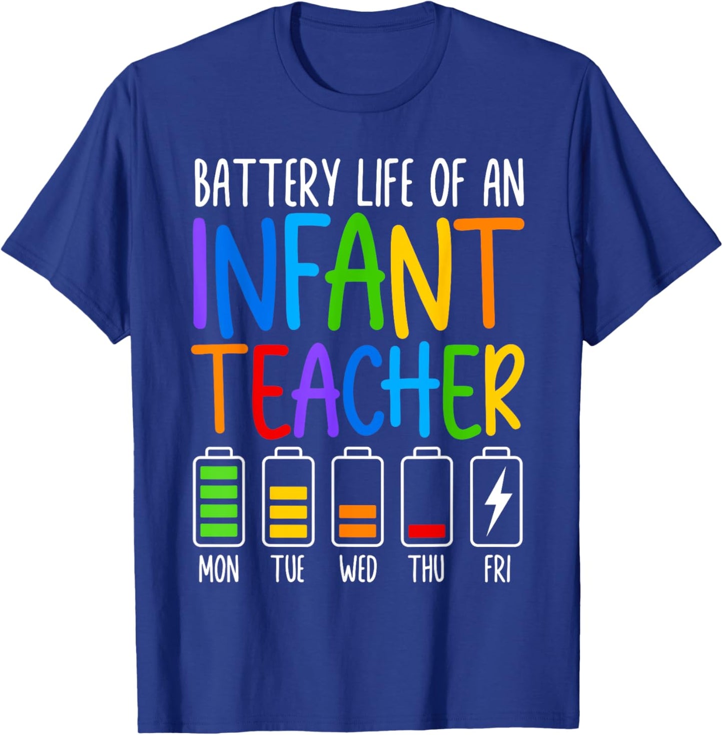 Battery Life Of A Infant Teacher Funny School Appreciation Women T-Shirt - T-Shirt | Royal
